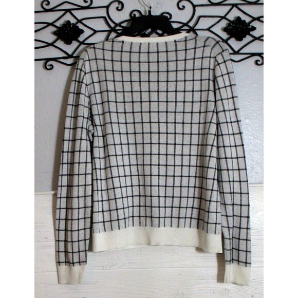 Ann Taylor Women's Cardigan Size XL Long Sleeve Multicolored Plaid Round Neck - Picture 2 of 5